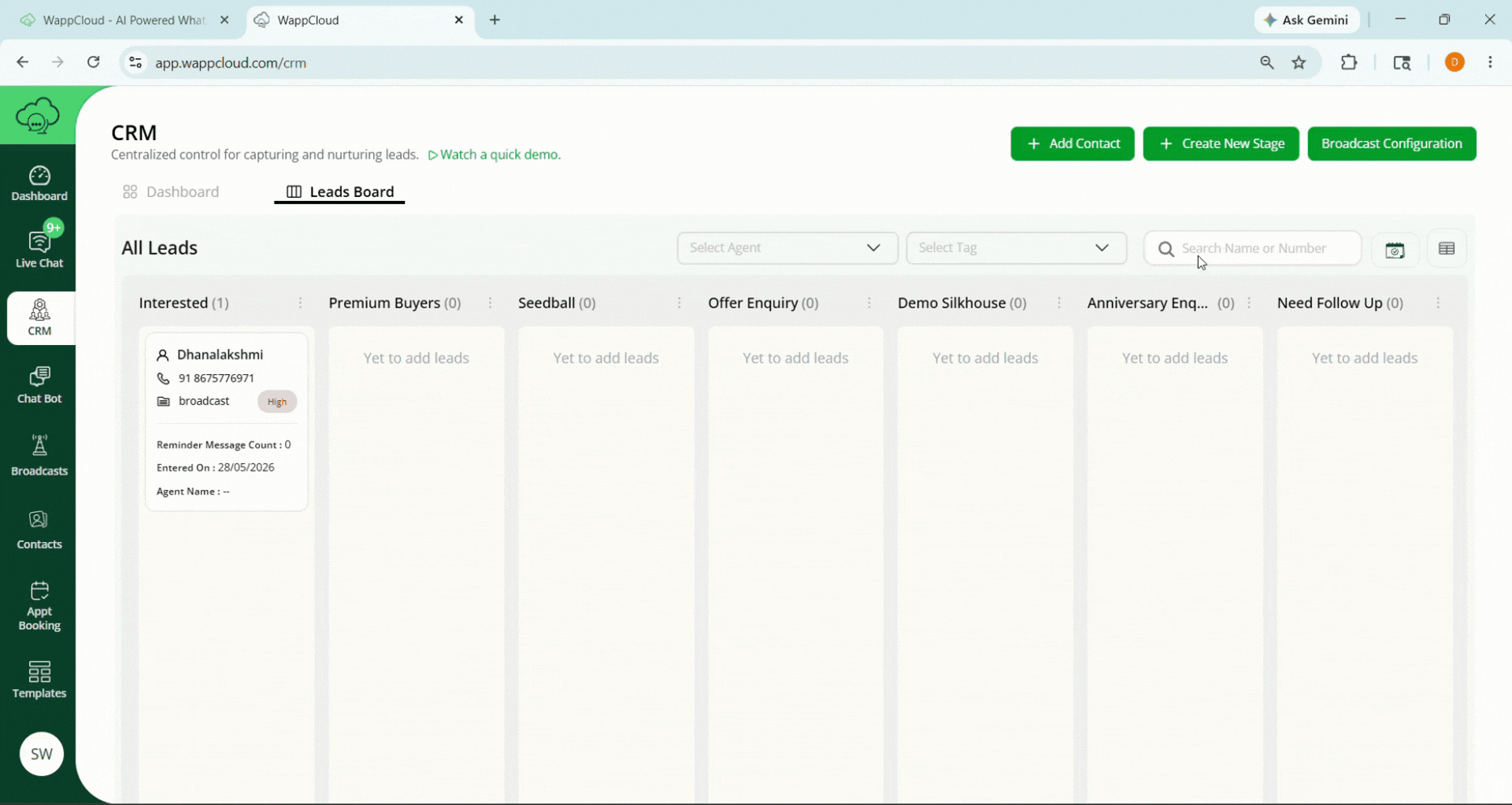CRM Adding Existing Contact